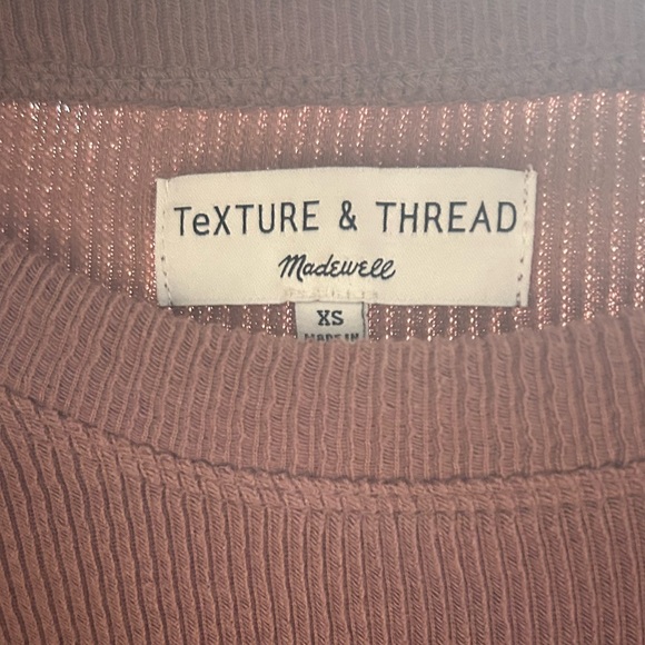 Madewell Pink Long Sleeve Shirt with Front Tie - Picture 4 of 4